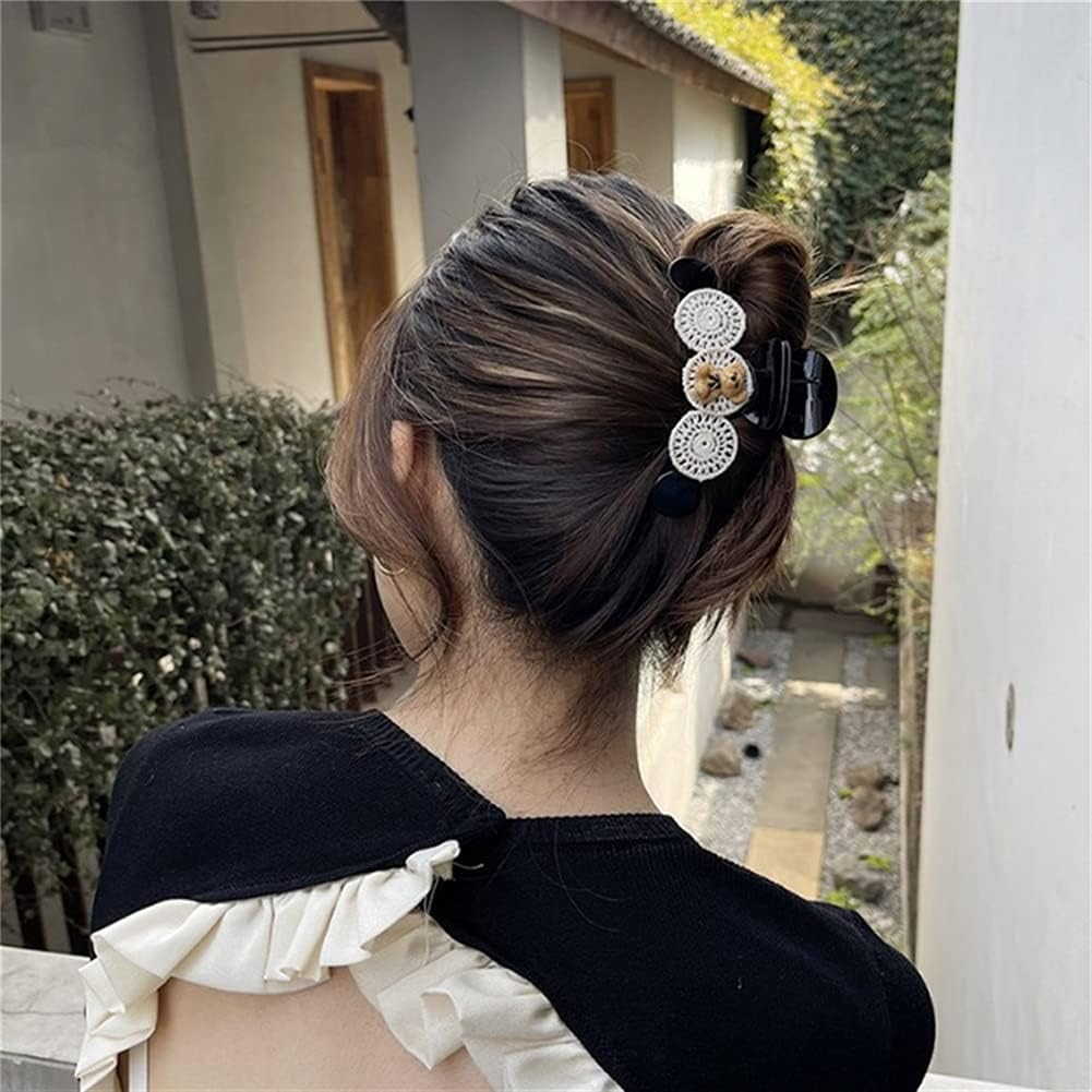 Hair Bobby Pins,Barrettes,Snap Clip,Hair Slides,Women Hairpins Elegant Girls Women Hairpins Crab Korean Hair Claw Clips Accessories for Headwear (Color : Black) (Color : Black) image number 2