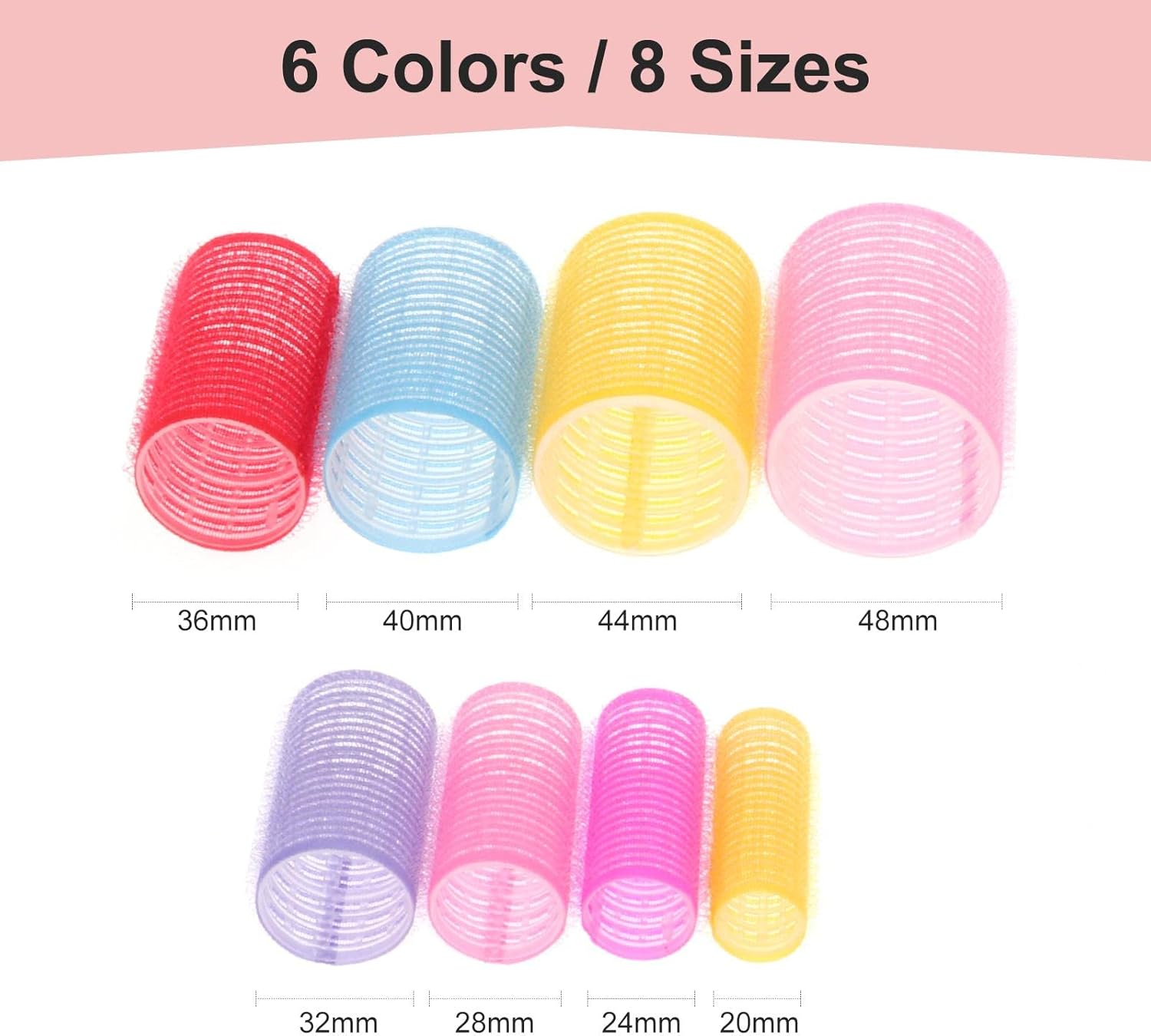 JAYIOLA Lot De 10Pcs Grip by Self Holding Curlers, Plastic Hair Roller Set, Hairdressing Curlers Tools DIY Curly, 48Mm image number 6