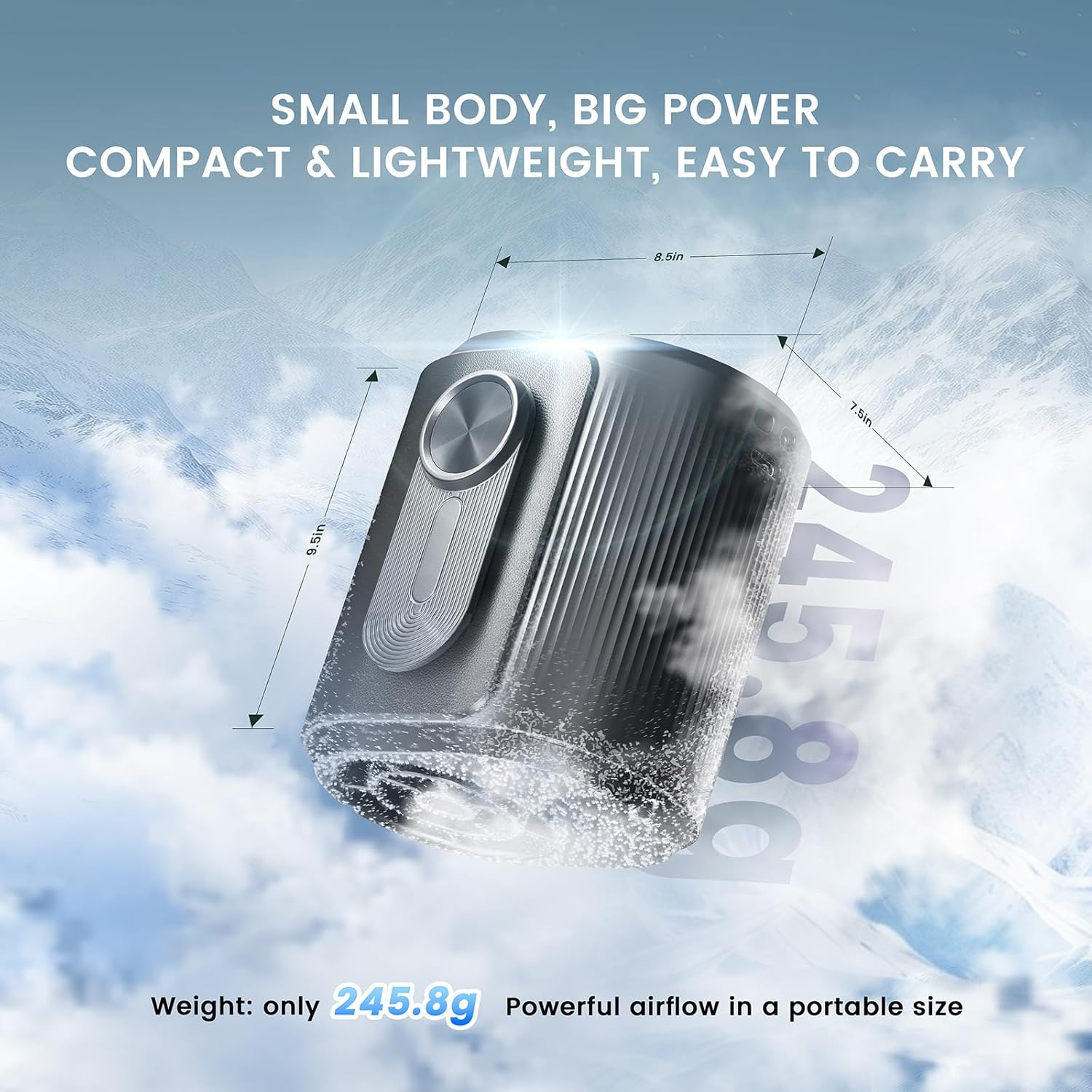 DOLAMOTY Portable Waist Fan - 100 Gear Personal Rechargeable Fans with LED Dispaly, Hands-Free Mini Belt Clip Fan with Powerful Airflow, Wearable Neck Fan for Outdoor, Hiking, Camping, Sports & Travel image number 4