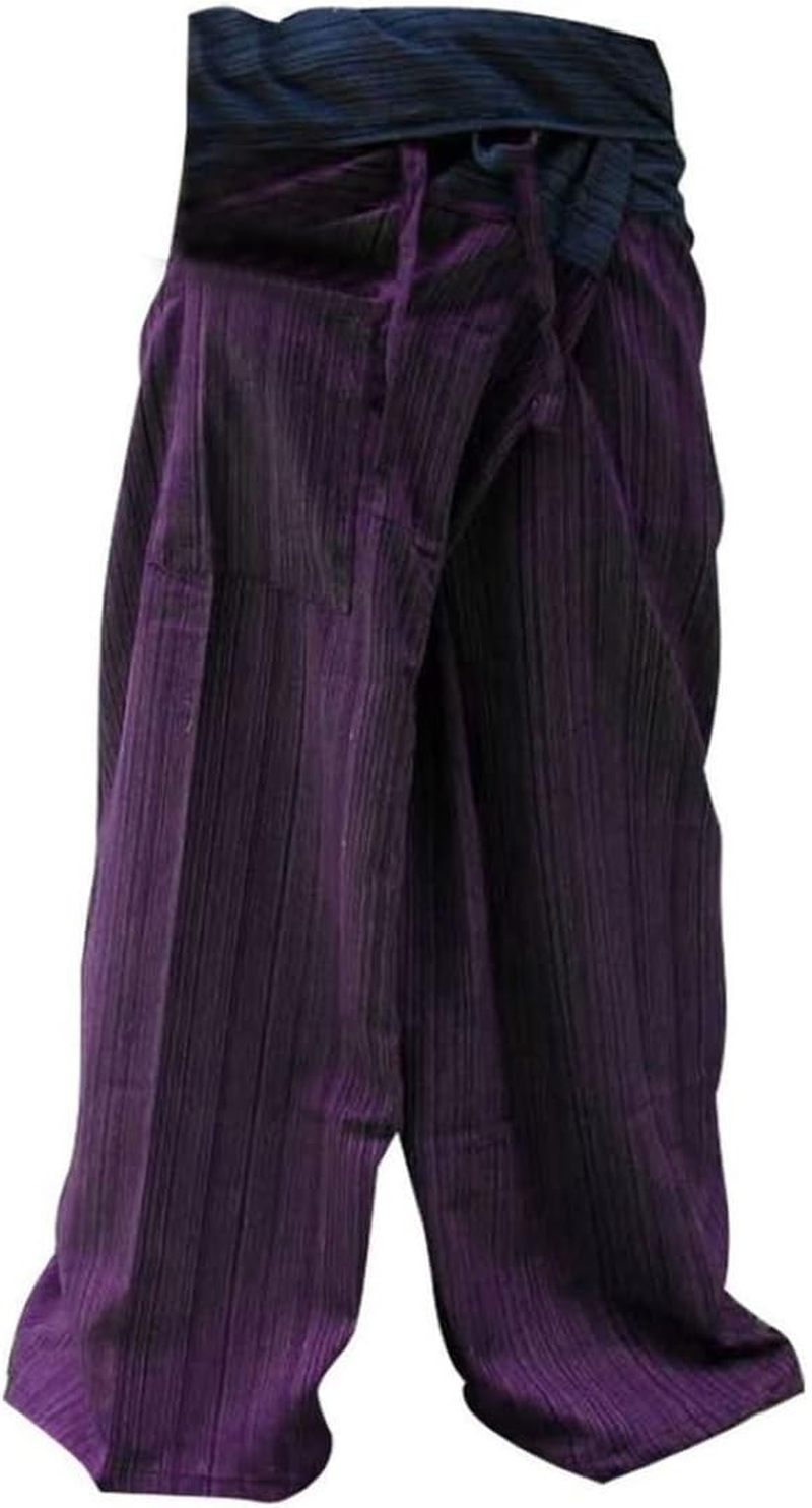 MEMITR Original Thai Fisherman Pants, Perfect for Yoga, Martial Arts, Pirate, Medieval, Japanese Samurai Pantalones plus Size - Brown And Tan image number 4