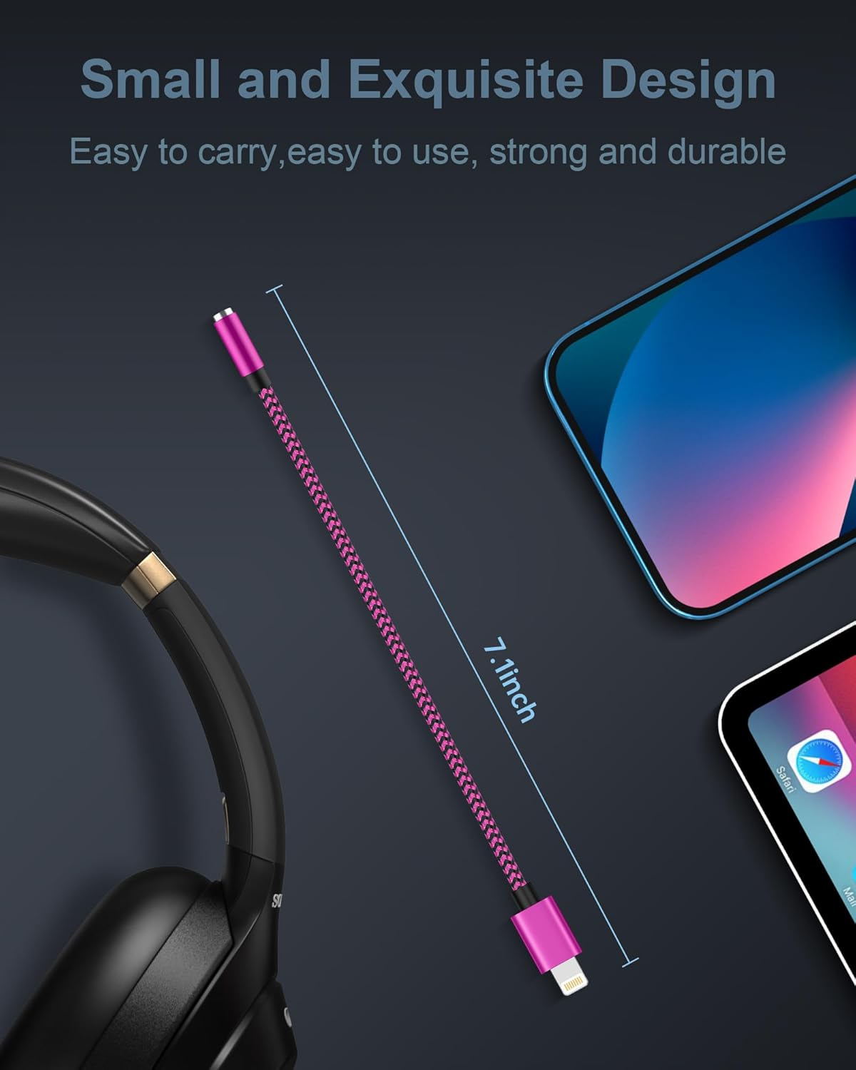 [ Mfi Certified] 2Pack Iphone 3.5Mm Headphone Adapter, Lightning to 3.5Mm Headphone Jack Adapter Iphone Aux Audio Jack Adapter Dongle Cable for Iphone 16 14 13 12 11 Pro Max plus Mini XR 8 Ipad Ipod image number 3