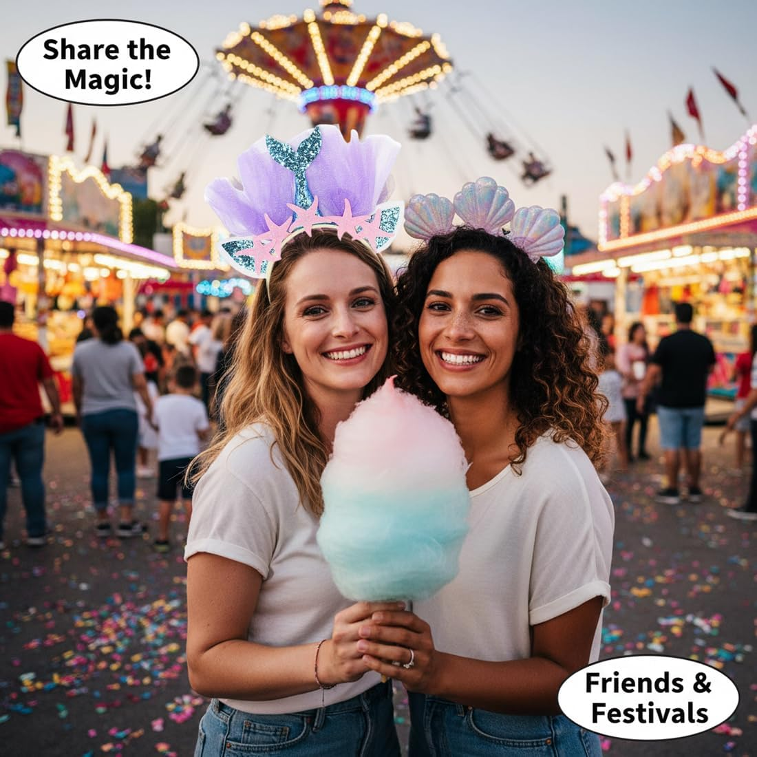 ZORVYN Mermaid Headband Women'S Crown Headdress for Carnival Halloween Costume Accessories Hair Accessories as Fancy Dress