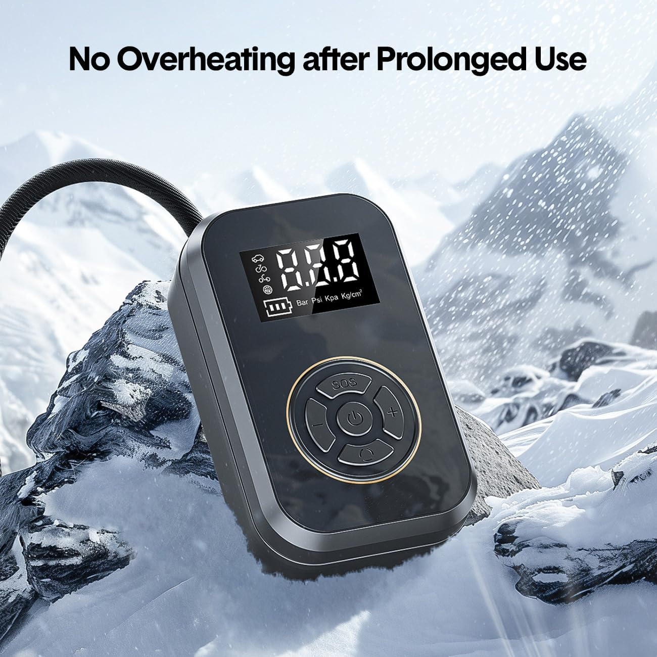 Mershine Inflator Cordless Air Mompressor, Portable Electric Tyre Pump 150 Psi with Digital Display,Air Inflator for Cars, Bike, Basketball image number 4