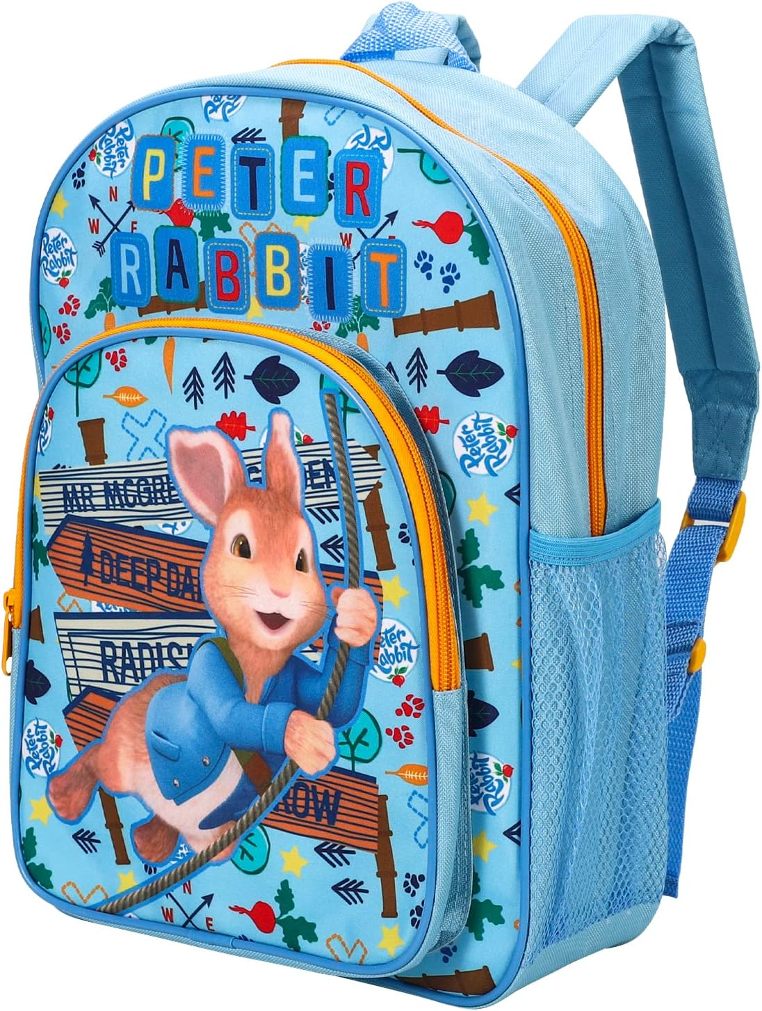 William Lamb Peter Rabbit Kids Childrens Premium Backpack School Travel Bag with Side Mesh Pocket and Front Zipped Pocket, Multicolour, 36.7Cm (Height), 26Cm (Width), 13Cm (Depth) (02915), image number 3