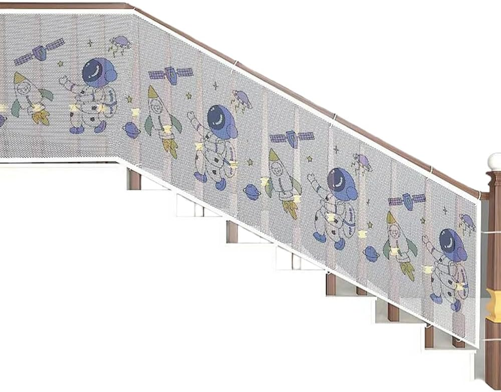 Stair Safety Net for Kids, 300 X 79Cm Cuttable Child Safety Net, Durable and Safe Baby Guard Fence, Thick Polyester Mesh for Balcony, Railing, Indoor Outdoor Protection image number 6