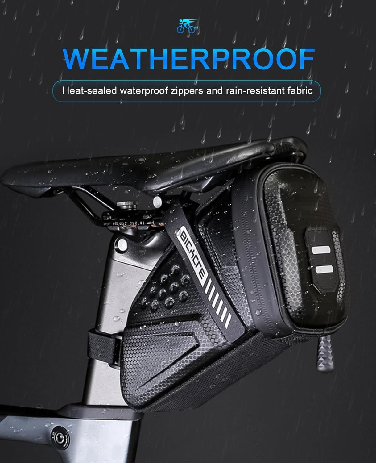 Bike Phone Mount Bag EVA Hard Shell Waterproof TPU Touchscreen Front Frame Bag with Sunshade Fits Phones Smaller than 6.8 Inches (Tail Pack) image number 6