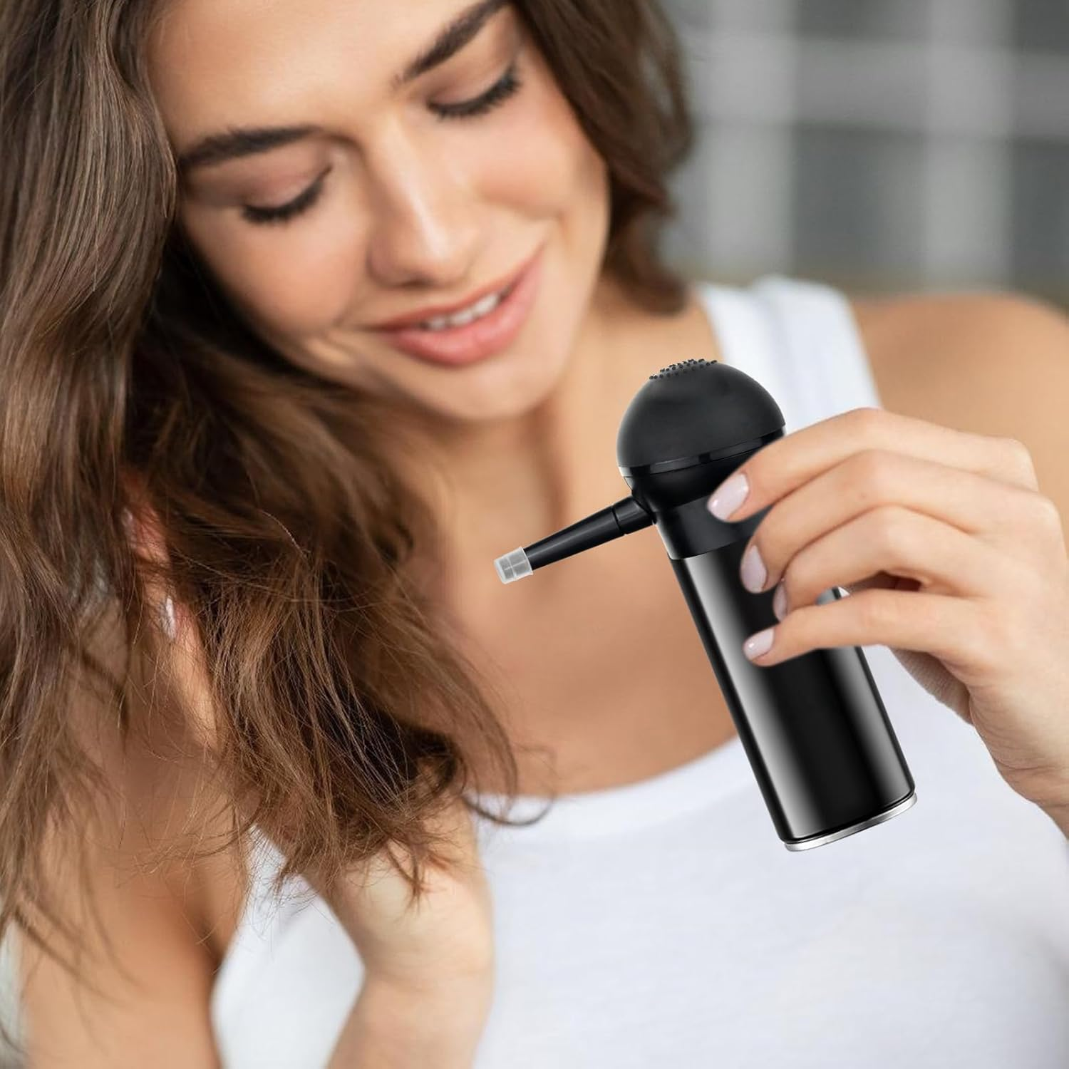 Dgayaeic Hair Fiber Applicator, Spray Applicator and Optimizer Pump Sprayer, Precision Pump Nozzle, Compatible with Most Hair Fiber Bottles, Reusable and Easy to Clean for Home or Travel Use image number 1