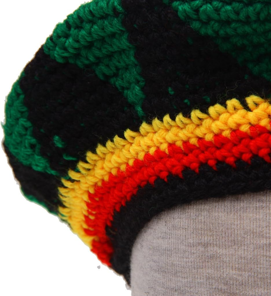 FITYLE Rasta Hat Beanie Reggae Rastafarian Jamaica Roots Tam Hat Rasta Beanie Cap image number 6