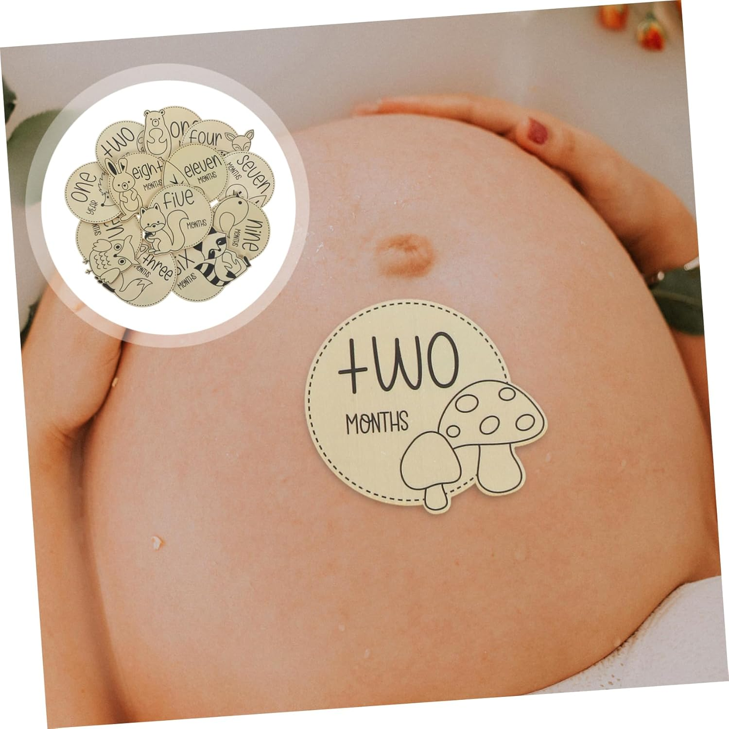 12Pcs Monthly Milestone Discs for Growth Animal Themed Milestone Cards for Newborn Photo Props Present for Parents image number 2