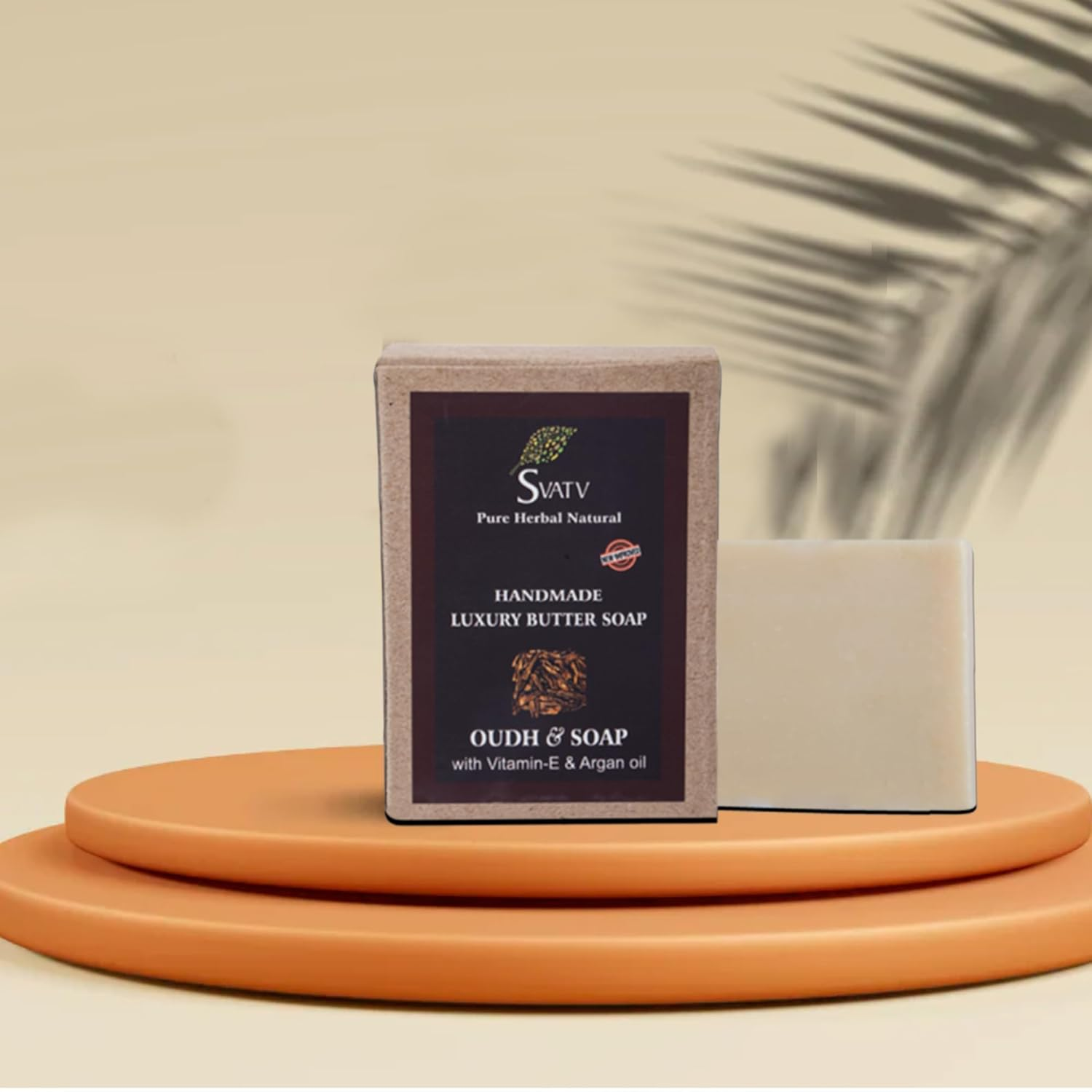 SVATV Handcrafted Savon with Oudh & Vitamin E | Soothing Herbs | Moisturized Skin - Traditional Ayurvedic Herbal Body Savon Bars for Men & Women, All Skin Types - 125G X2 Bars image number 2
