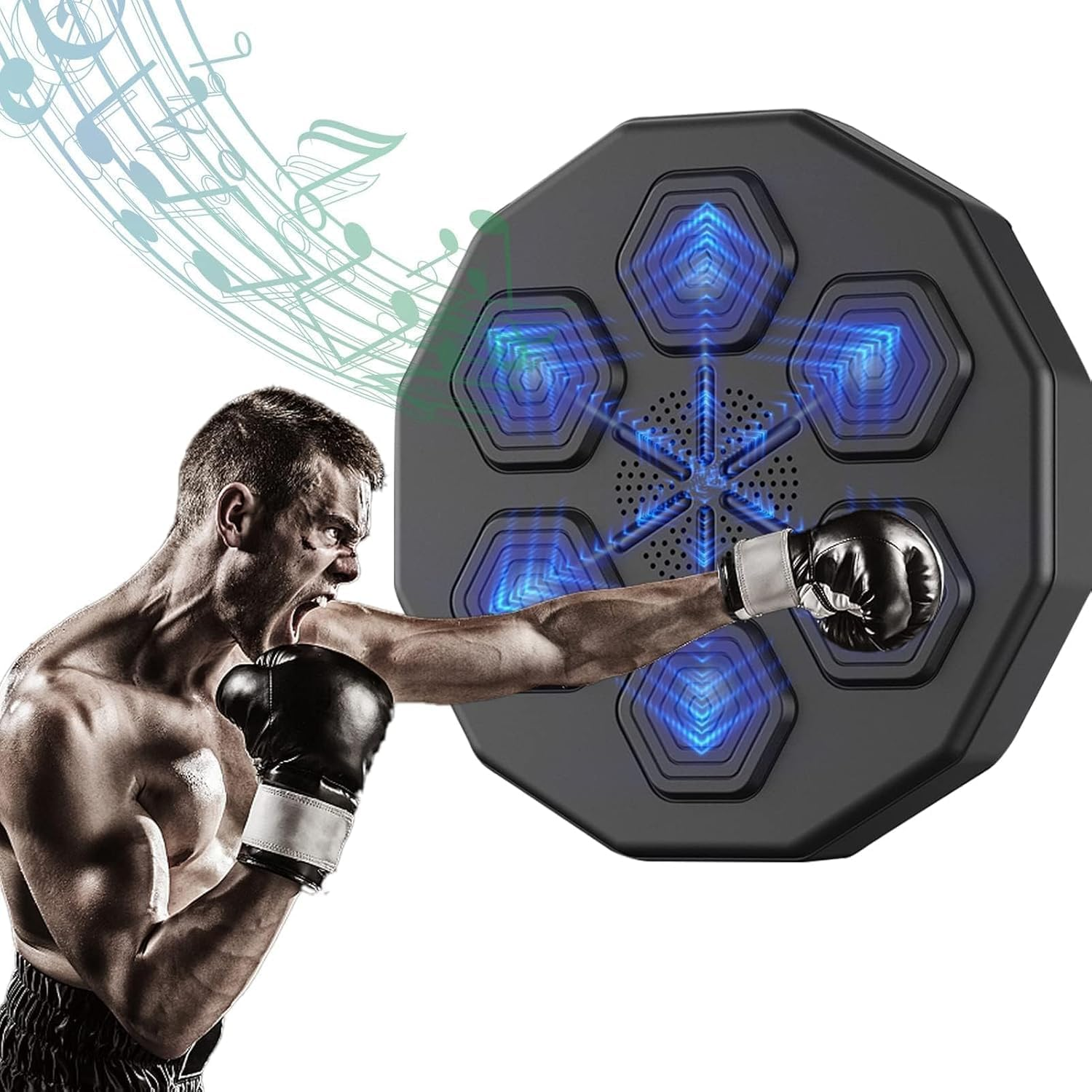 MINYII Boxing Equipment Strength Tester with Music, Electronic Boxing Machine, Intelligent Music Box Wall Target, Smart Bluetooth Boxing Machine,Auxiliary Boxing Practice Board (Black01) image number 2