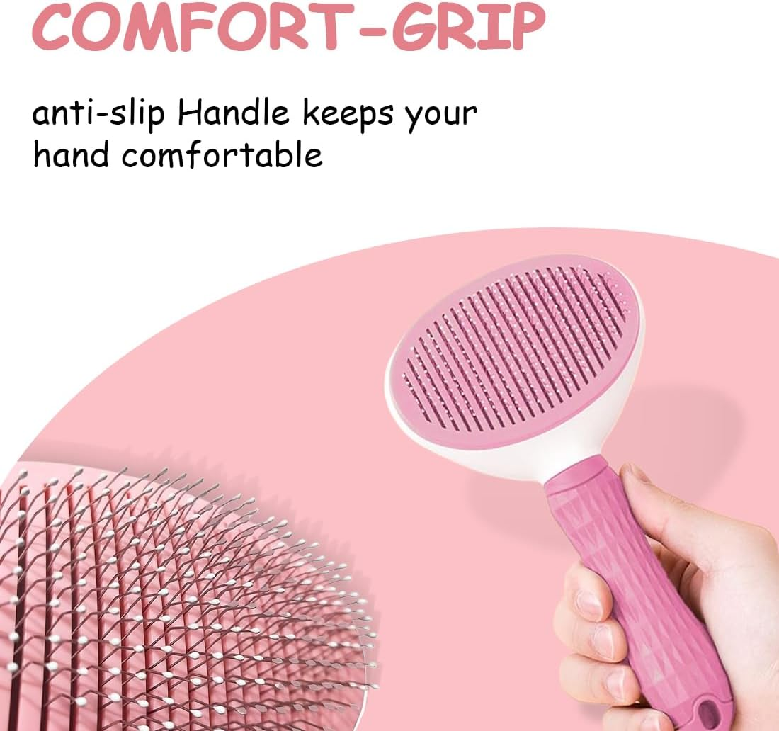 EIYVPRA Cat Brush, Cat Brush with Release Button, Cat Brush Long Hair and Cat Brush Short Hair, Self-Cleaning Cat Hair Brush, for Removing Loose Fur and Massage image number 3