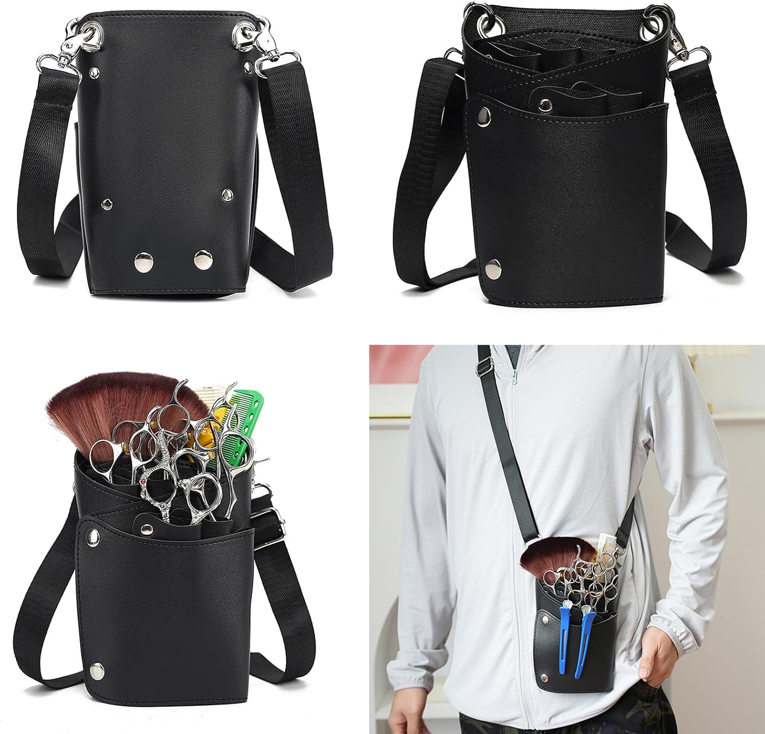 Scissors Salon Barber Hairdressing Scissor Bag Holder Hair Stylist Tool Waist Bag Convenient image number 3