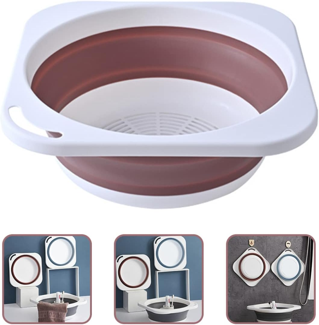 VALICLUD Portable Folding Wash Basin Collapsible Dish Tub for Kitchen Bathroom Camping Water Storage image number 2