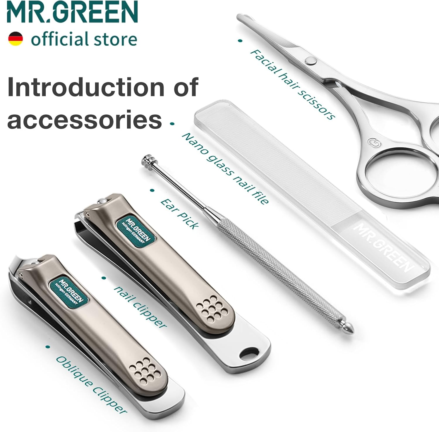 MR.GREEN Colorful Manicure Set Practical Pedicure Kits Nail Clippers Personal Care Tools Facial Hair Scissors with Fashion Case (Mr-6685 Brown) - Mr-6683 Orange image number 6