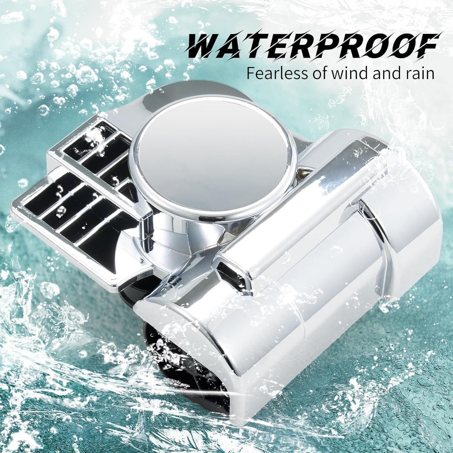 FARBIN Air Horn for Cars Trucks Motorcycle with Horn Cover Silver 12V 150DB Train Sound Car Horn Kit Super Loud Horn for Motorbike Truck Boat Pickup (12V, Silver Shell) image number 1