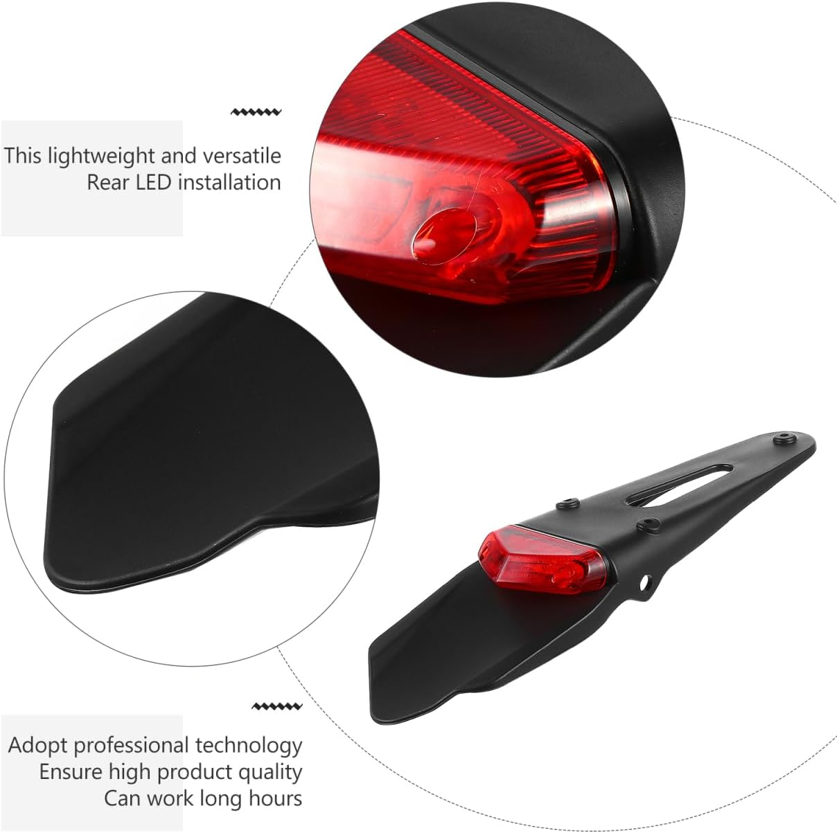 ULTECHNOVO Motorcycle Rear Lamp Led Taillight Brake Running Light Universal Fit High Brightness for Motorbike Car Trailer Motocross Dirt Bike image number 5