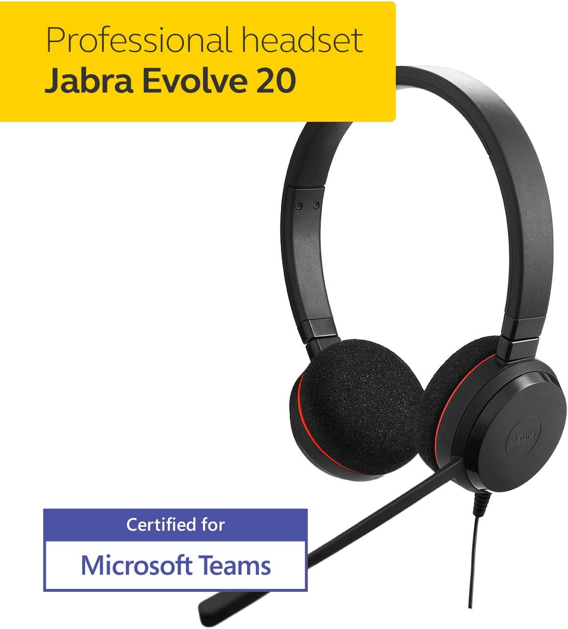 Jabra Evolve 20 Microsoft Lync Stereo Headset image number 4