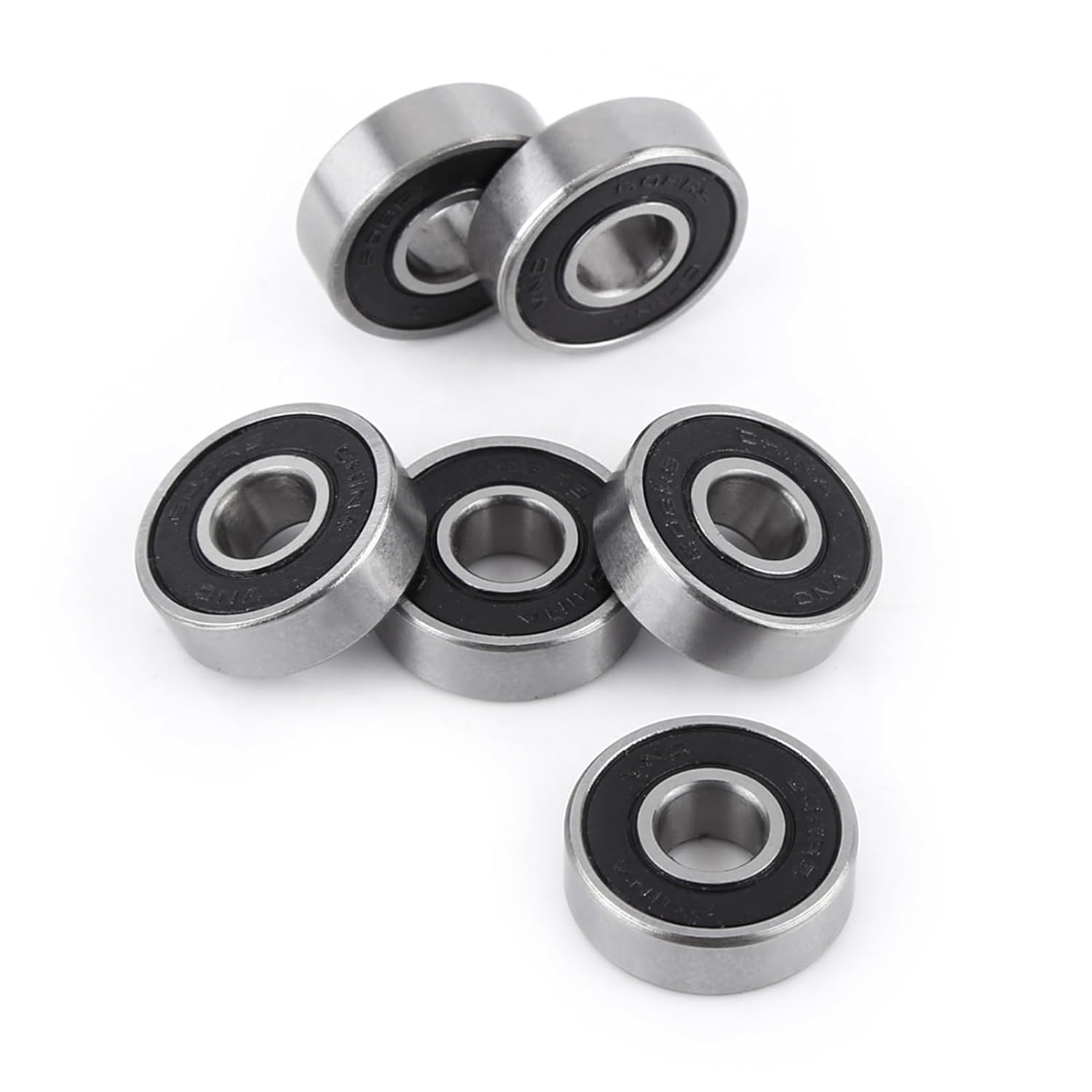 Domary 10PCS 608 2RS Ball Bearing Dual Sided Black Rubber Sealed Deep Groove Micro Miniature Easy Install Long Service Life 8X22X7Mm image number 3