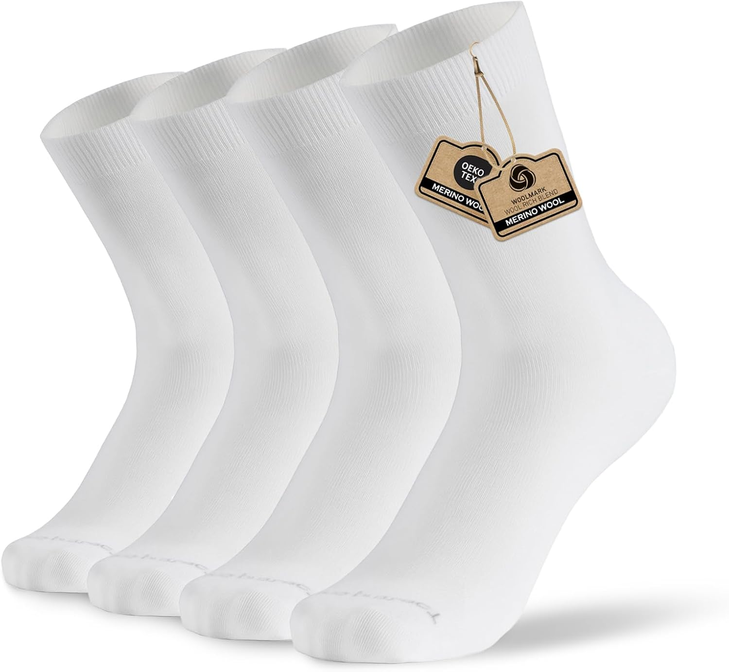 Merino Protect Thin Merino Wool Crew Sock for Men Women Lightweight Hiking Socks Soft Mid Calf Dress Socks 4 Pack