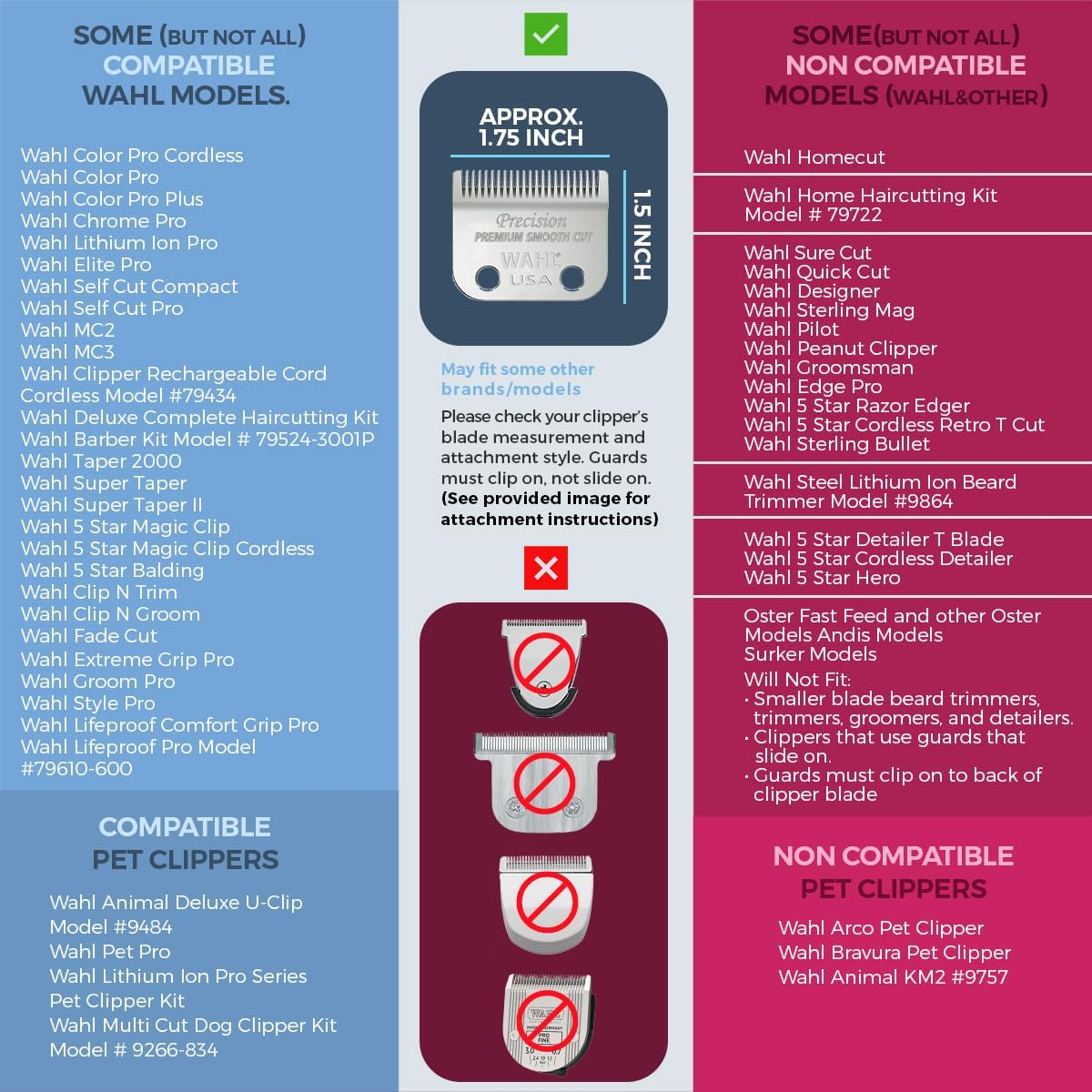 Clipquik Premium XL Clipper Guards for Most Wahl Clippers, Extra Long and Sturdy #20 18 16 14 12 10 (2.5 Inch, 2.25", 2", 1.75", 1.5", 1.25") Large Clipper Guide Comb Set image number 3