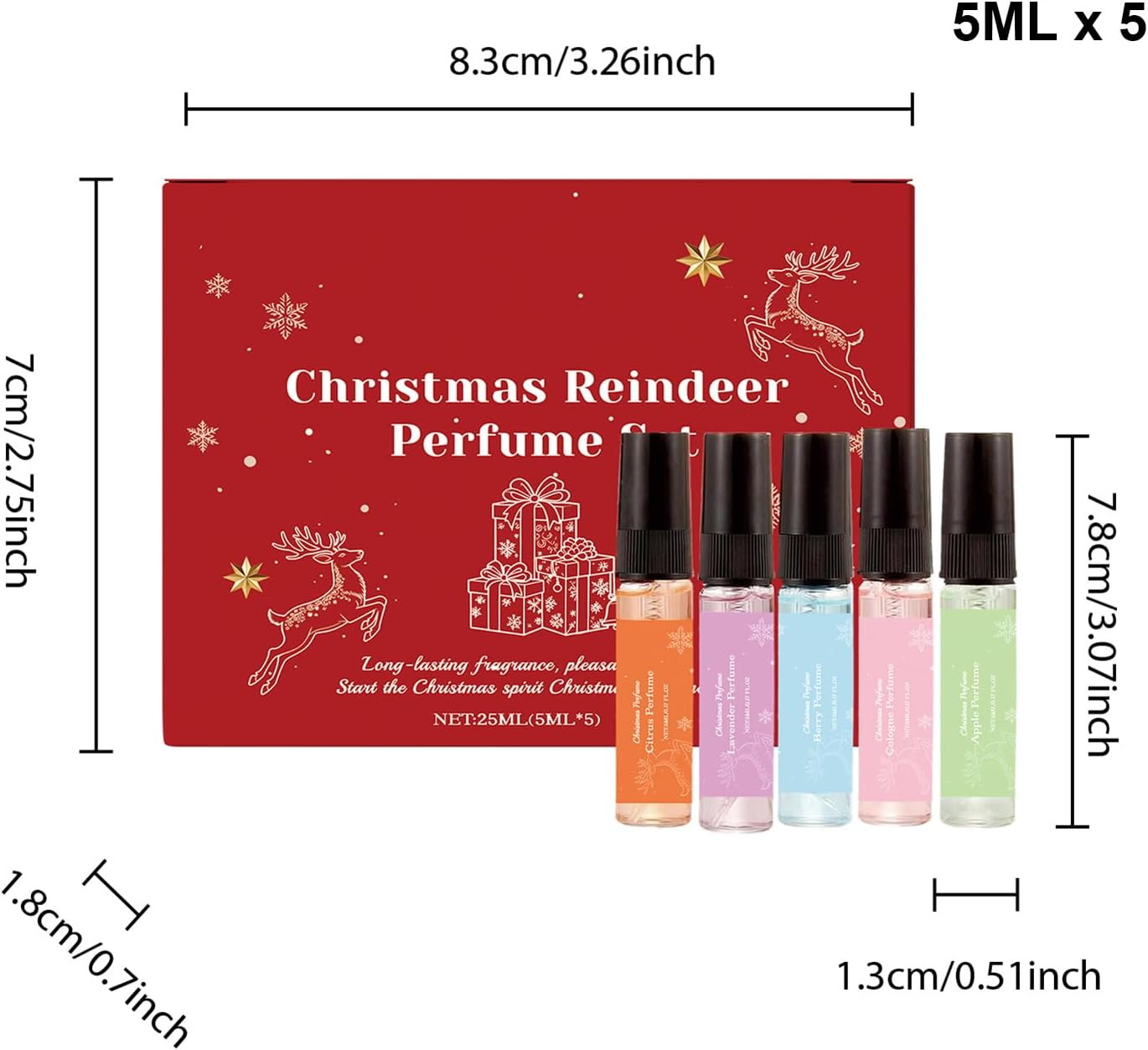 Sample, Festive Deer, Atomized Liquid Formulation, Skin Hair Moisture, Five Unit Glass Container, Everyday Bathroom Shower Routine, Warm Sun Side image number 6