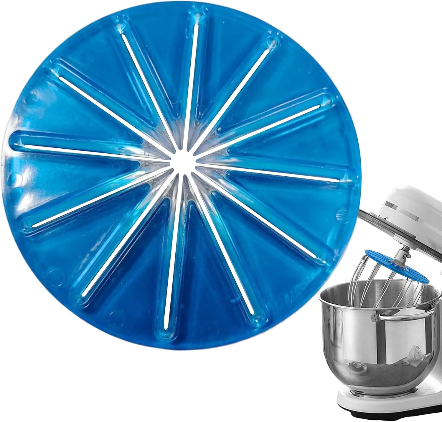 2026 New Stand Mixer Whisk Scraper, Anti-Splatter Baffle for 6-Wire Whisks, Pouring Shield for Kitchenaids, Mixing Bowl Wiper Attachment Easy Cleaning, Multi-Purpose Kitchen Tool - Blue image number 3