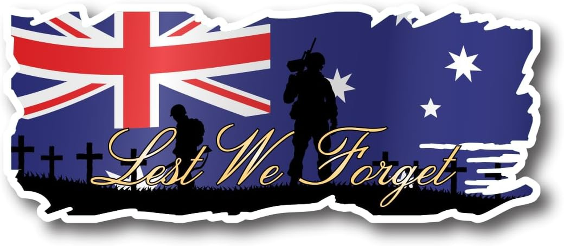 Lest We Forget Stickers &ndash; 2 Pack (20Cm & 15Cm) &ndash; Australian Flag Memorial Decals &ndash; Weatherproof Car, Window, Toolbox Vinyl &ndash; Bubble-Free, Easy Peel & Stick &ndash; Outdoor Grade 5 Years image number 4