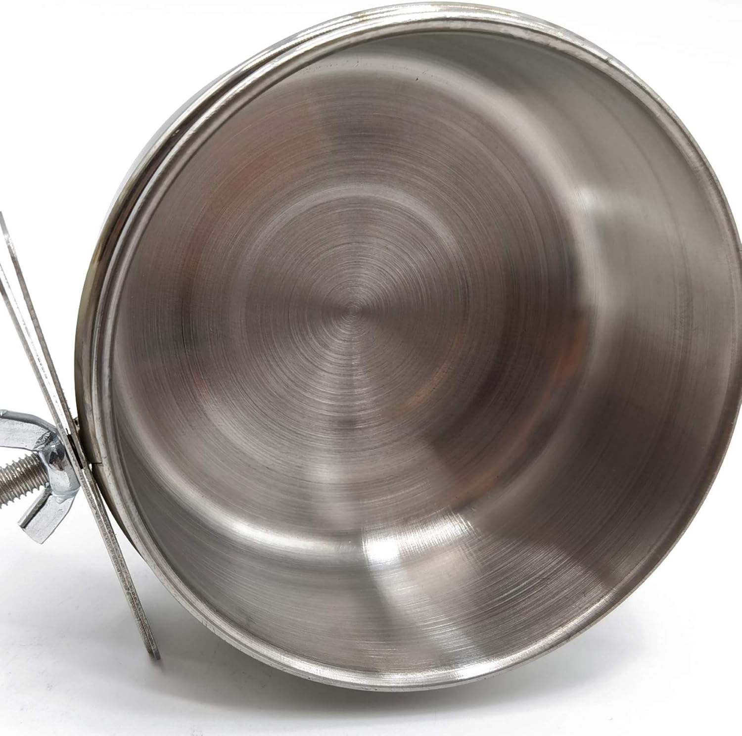 RONYOUNG 2PCS Bird Feeding Dish Cups with Spoon, Parrot Food Bowl Clamp Holder - Stainless Steel Coop Cup, Bird Cage Water Bowl for Parakeet African Greys Conure Cockatiels Lovebird Budgie Chinchilla image number 3