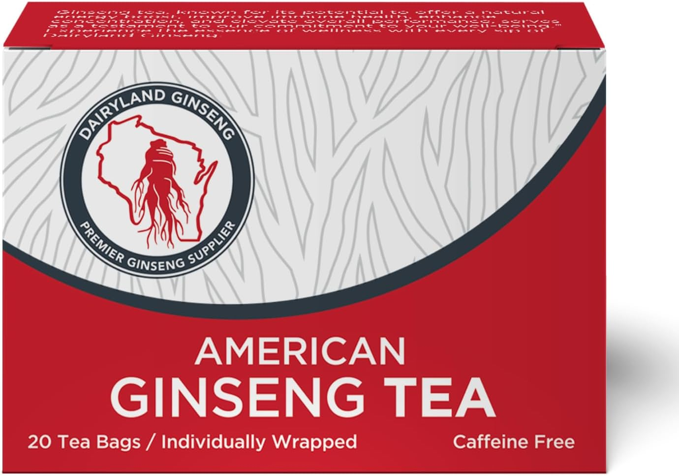 All Natural Pure American Ginseng Tea 美国人参茶 (20 CT) Potent Ground American Ginseng Root - No Fillers, Binders or Other Additives. image number 3