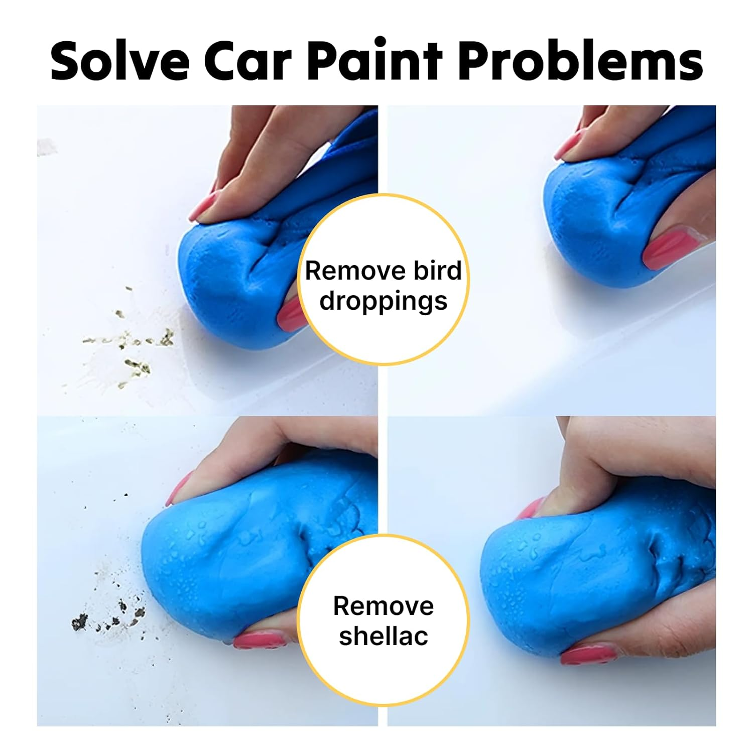 3 Pcs Smooth Surface Clay Bar Kit for Car Detailing of Cost-Effective Automotive Detailing Clay Bars for Paint, Glass, Chrome, and Fiberglass, 150G for Professional Results