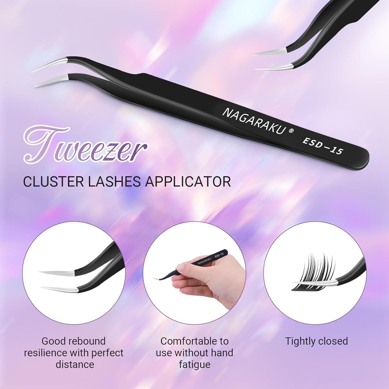 NAGARAKU Pre Glued Cluster Lashes Air Series Eyelashes Flying Fox Style 72 Pcs No Glue Needed Pre-Bond Eyelashes Self Adhesive DIY Lashes（0.07Mm C Curl Mix Length) image number 3