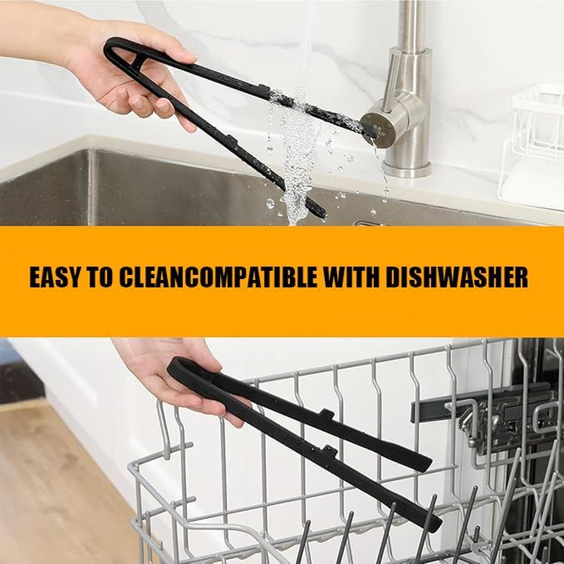 Kitchen Tongs Set, 27Cm, 3-Pack, Silicone BBQ Grill Tongs for Cooking and Serving Silicone Tongs (Gray) image number 4