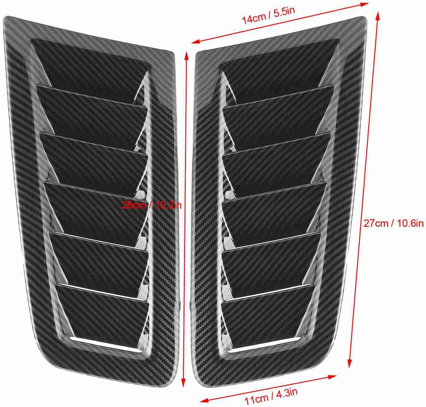 2PCS Universal Hood Air Vents for Car Hood Scoop, Bonnet Vent Hood Air Intake Trim Cover, Bonnet Air Vents Engine Hood Car Exterior Parts for Focus RS MK2 Style (Carbon Fiber Look) image number 1
