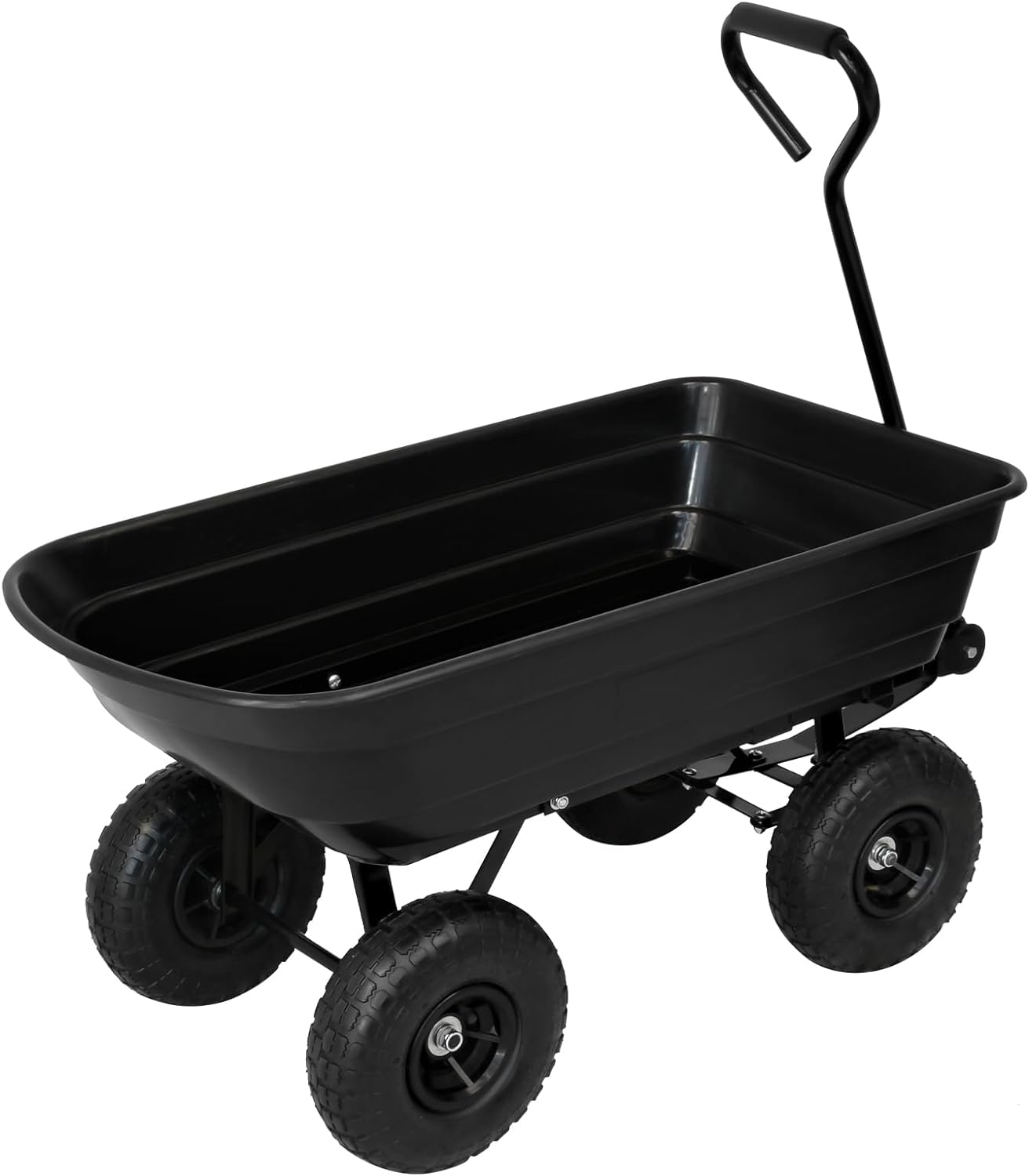 Oppsbuy 250KG Garden Cart Outdoor Dump Cart with Heavy Duty Steel Frame 10 Inch Pneumatic Tyres Black
