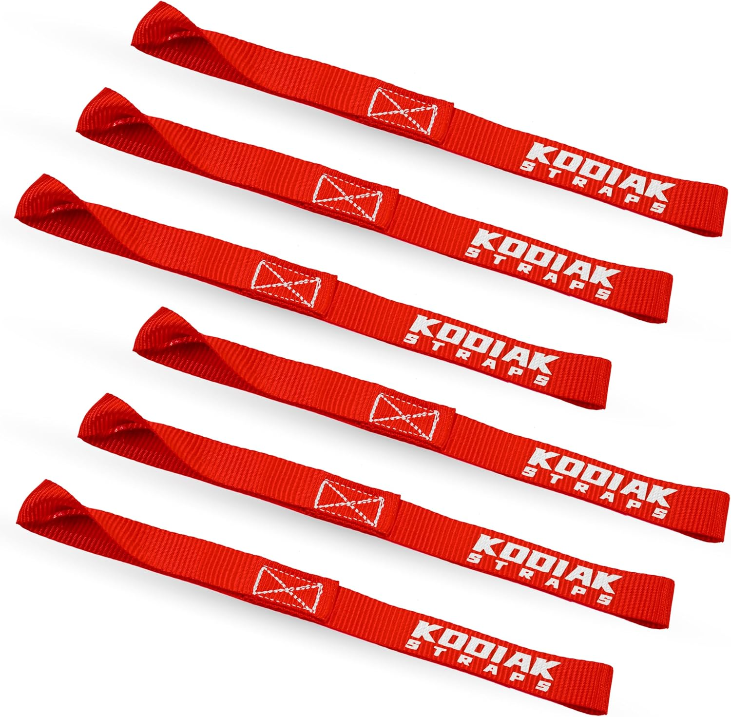 Soft Loop Tie down Straps - 1 X 12 Inches- 4,500 Lb Load Capacity - Green 6 Pack - Loops for Securing ATV, UTV, Motorcycles, Scooters, Dirt Bikes, Lawn & Garden Equipment by Kodiak Straps image number 3