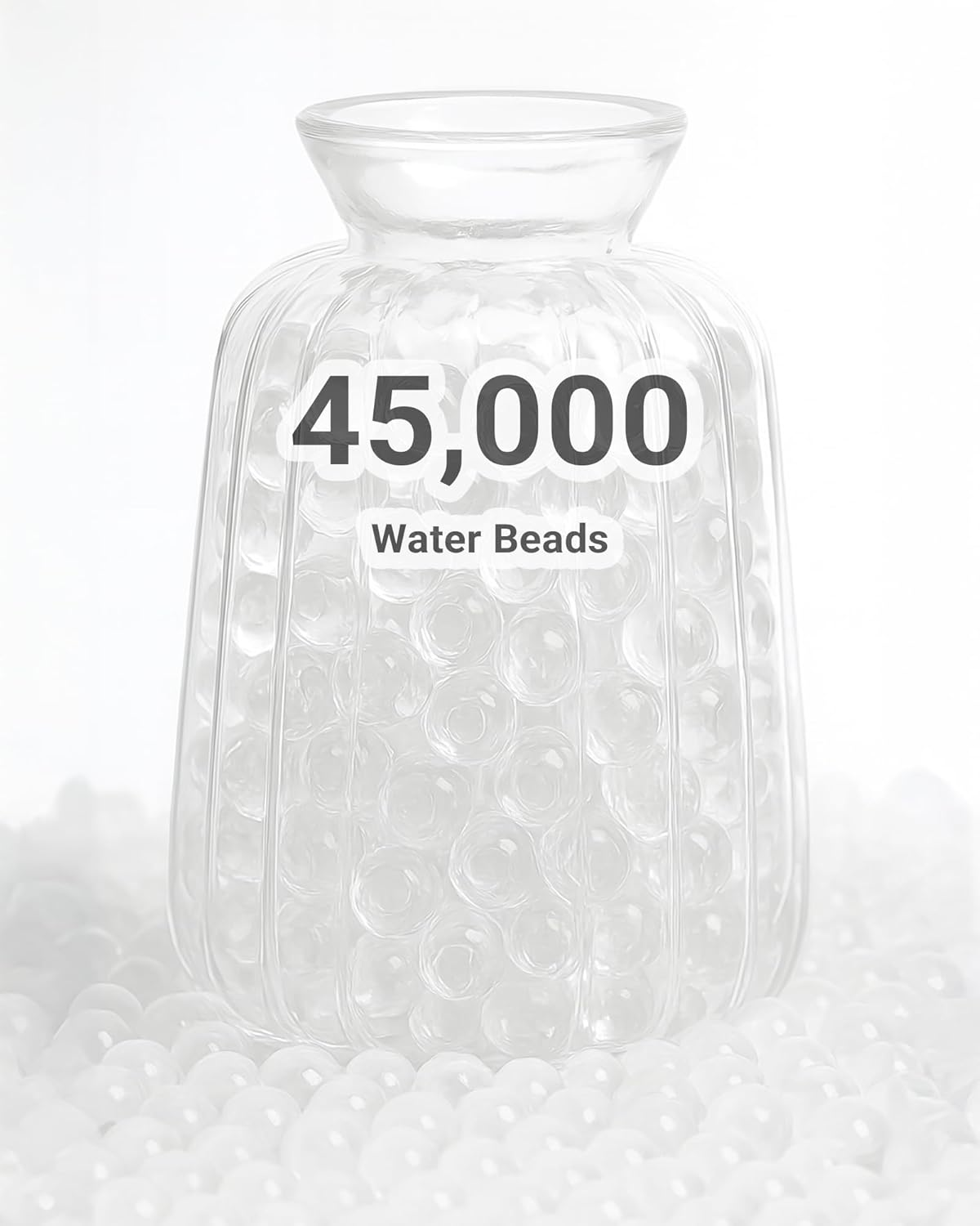 Top G 45000 Clear Water Gel Beads, Great for Vase Filler,Wedding Centerpiece, Floating Candles, Plants, Floral Arrangements, Christmas Decoration (1.5-2Mm)