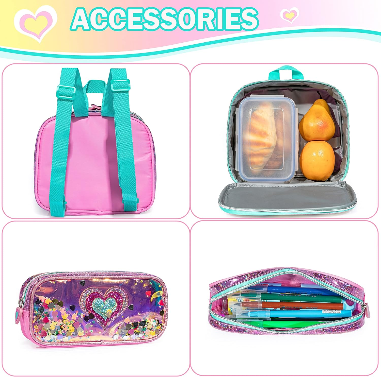 Meetbelify Rolling Backpacks for Girls School Bags with Wheels Pencil Case Lunch Bag image number 6
