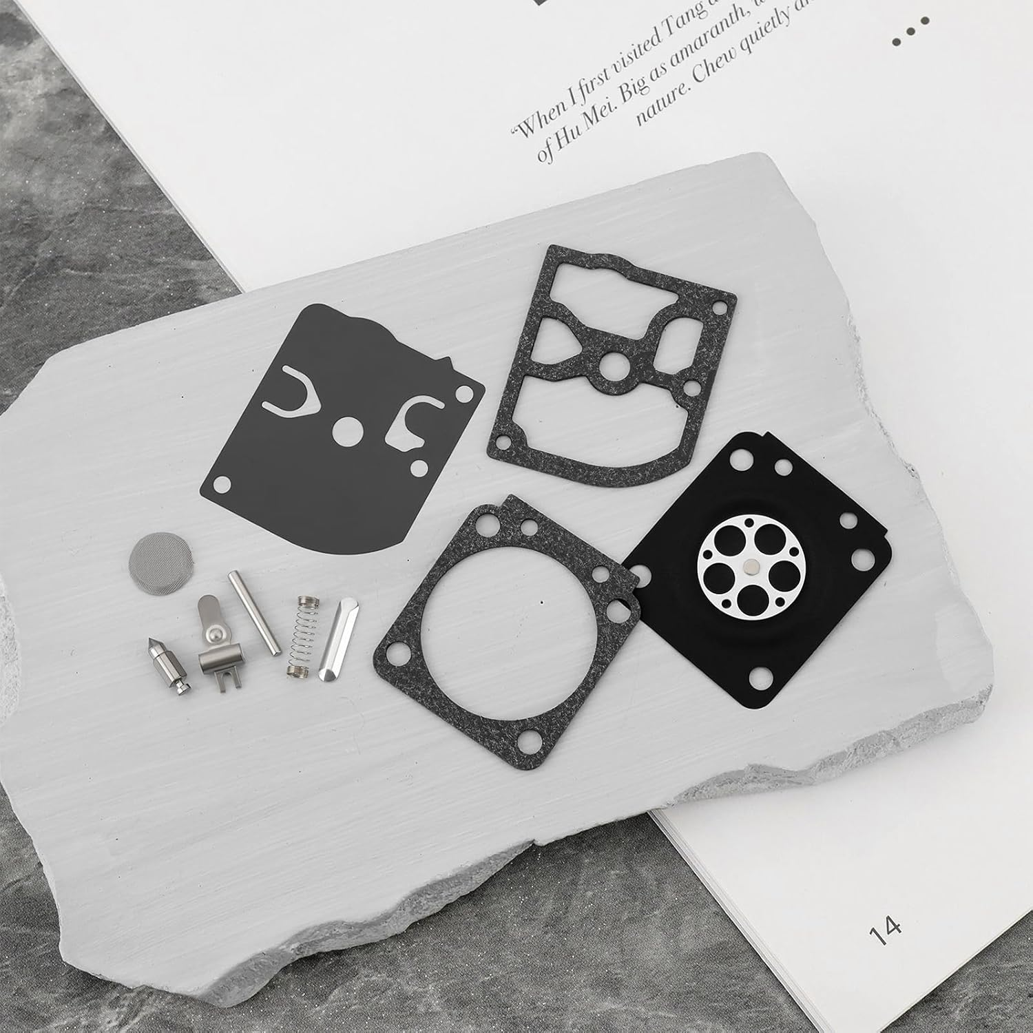 2 Set Carburetor Carb Repair Rebuild Kit Compatible with ZAMA RB-129 C1M-W26 C1M-W26A C1M-W26B C1M-W26C C1M-W47 Compatible with Poulan Pro image number 6