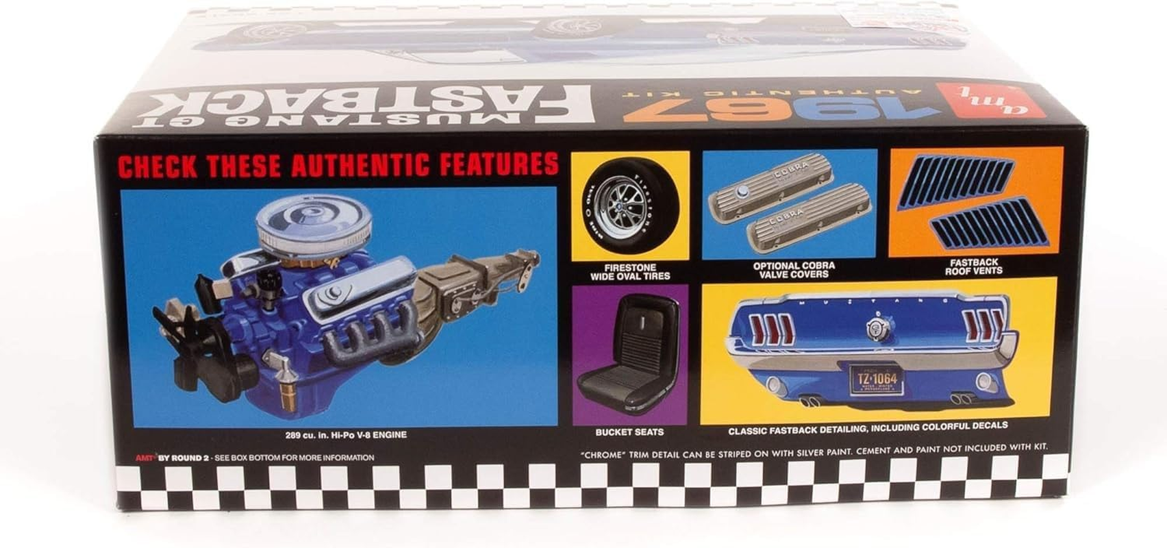 AMT 1/25 Scale 1967 Ford Mustang GT Fastback Plastic Model Kit image number 2