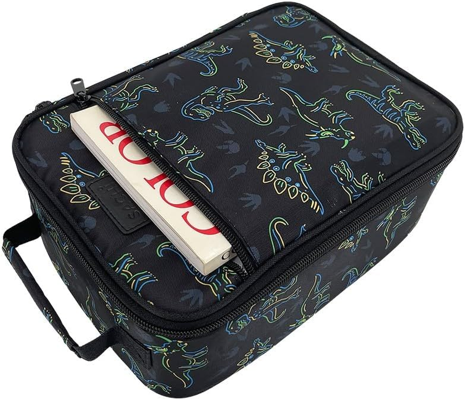 Sachi 'Style 225' Insulated Junior Lunch Bag - Neon Dinosaurs image number 5