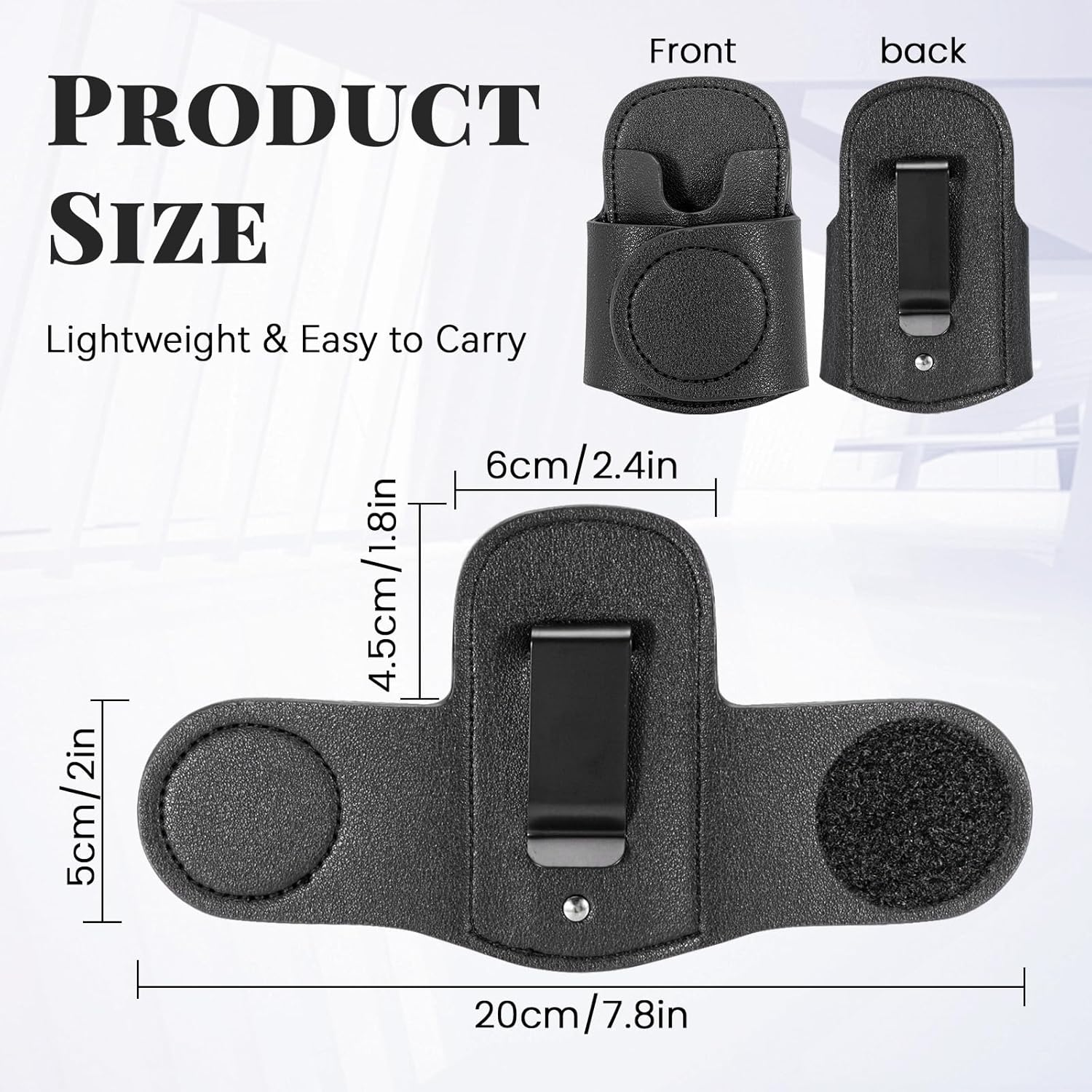 Leather Stethoscope Holder Hip Clip, Stethoscope Hip Holder for Waist Belt, Clip-On Stethoscopeholder for Physicians Nurses(Black)