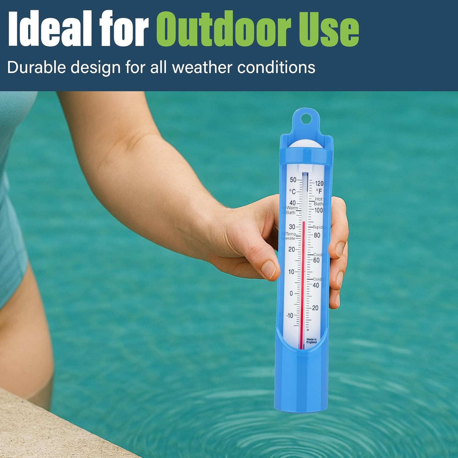 Bath Thermometer 230 Mm - Scoop Sampling Water Temperature Thermometer for Baby, Elderly, Kids - Easy to Use Water Thermometer to Monitor Bathing Temperature image number 2