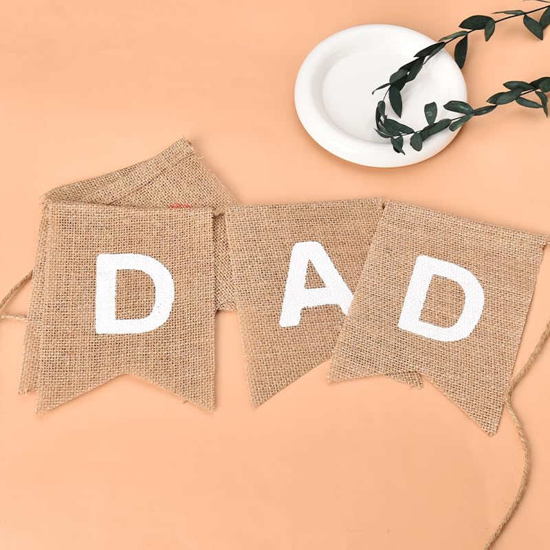 Fathers Day Decorations for Party Banner for Dad Birthday Party Decor for Men Dadddy Dads Sign Banner Burlap We Love Dad Banners Party Decoration for Home Office Outdoor Indoor image number 1