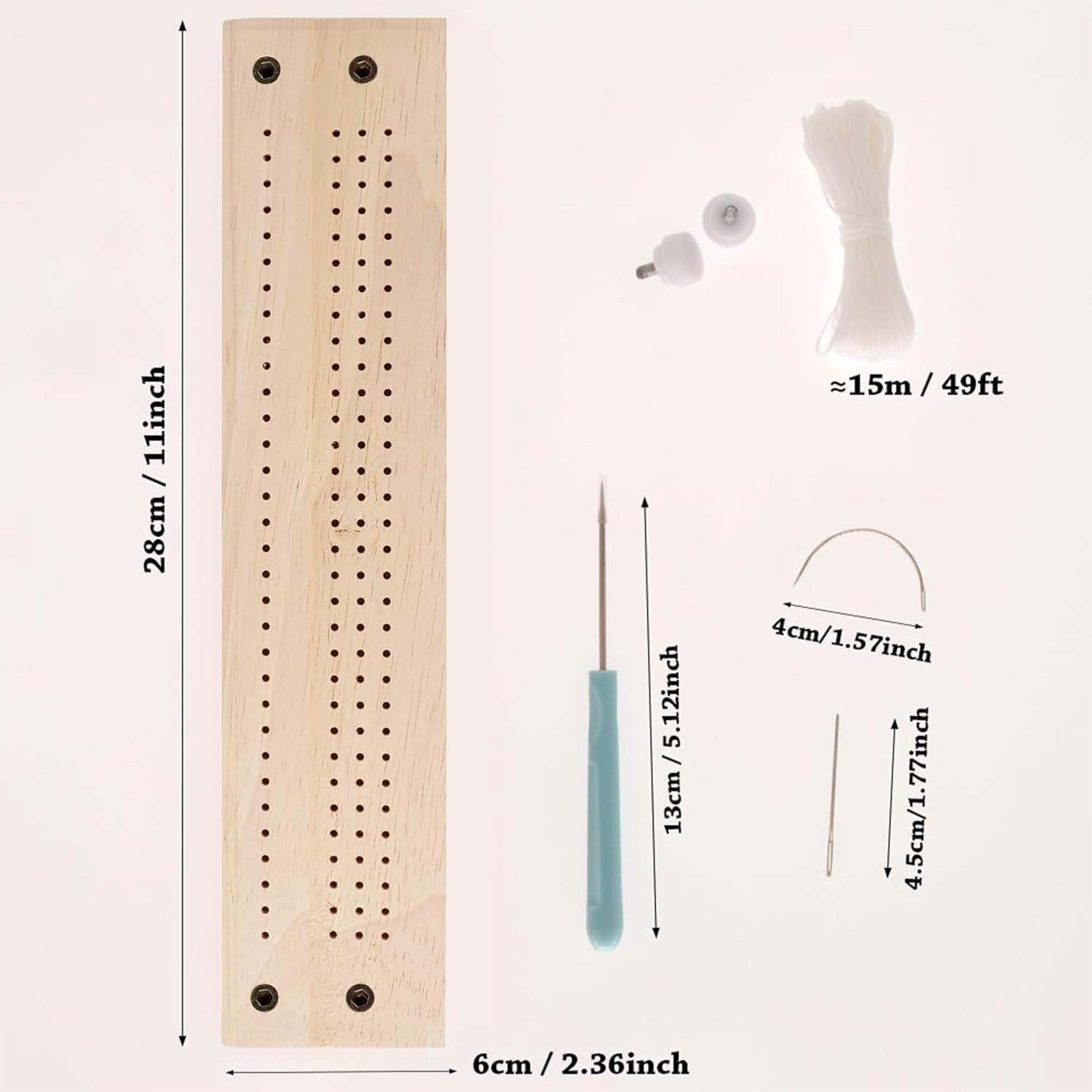 Bookbinding Tools Set,Wooden Signature Punching Tools,Bookbinding Punch Guide Set,With Straight Curved Needle, Waxed Thread, Awl, Bookbinding Cradle Tools for Starter Scrapbooking Kits DIY Crafts image number 5