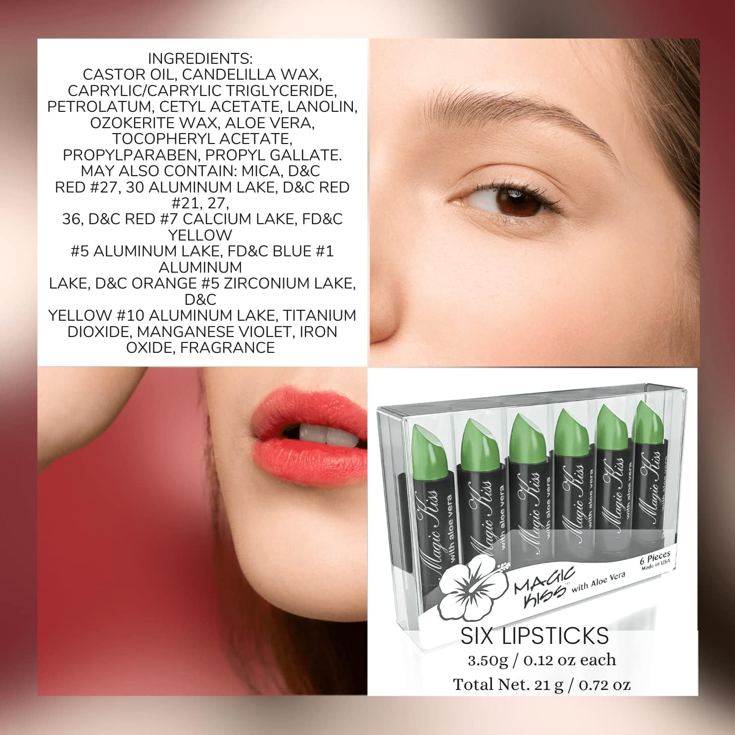 Magic Kiss Lipstick Set Aloe Vera Color Changing Green image number 1