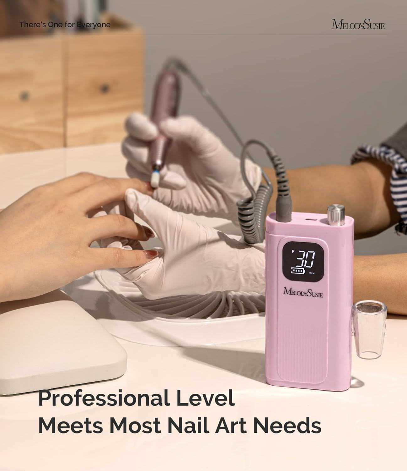 Melodysusie Professional Nail Drill 30000 Rpm,Rechargeable Efile for Shaping,Buffing & Removing Gel Polish,Ideal for Manicure and Pedicure at Home or Salon (SC300F) image number 4