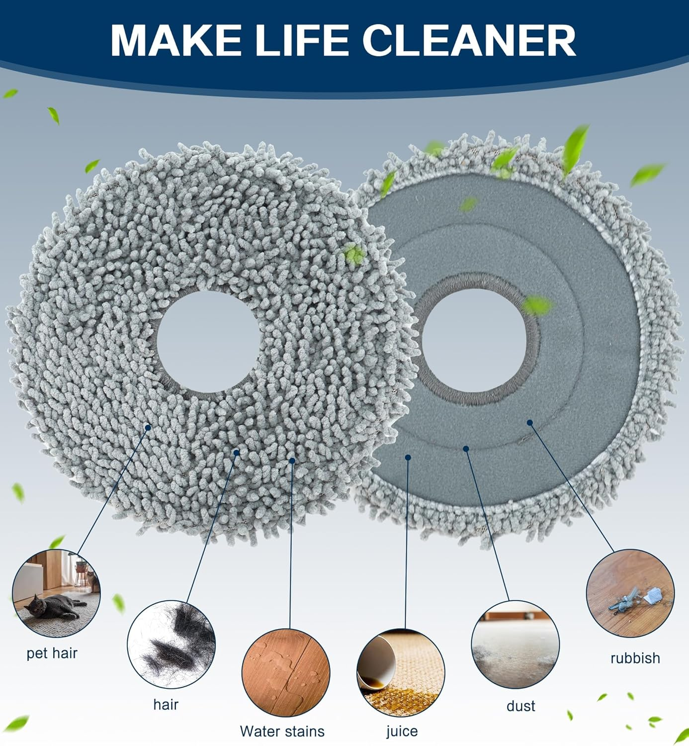 YBVABE 4Pack Mop Pads for Roborock Q Revo Curv, Q Revo, Qrevo Maxv, Q Revo L, Qrevo S, Qrevo Pro, Qrevo Slim,Q Revo Master Robot Vacuum Washable Microfiber Mopping Cloths Replacement Accessories image number 5