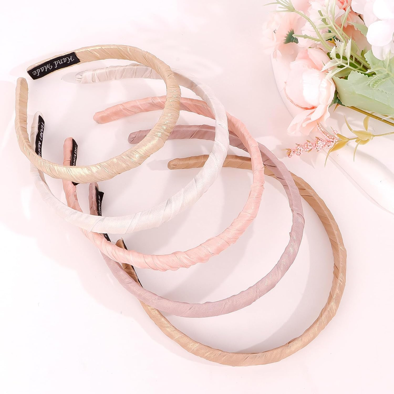 Pruadeor Pack of 5 Women'S Love Narrow Hair Bands for Women Pink Hair Accessories image number 4