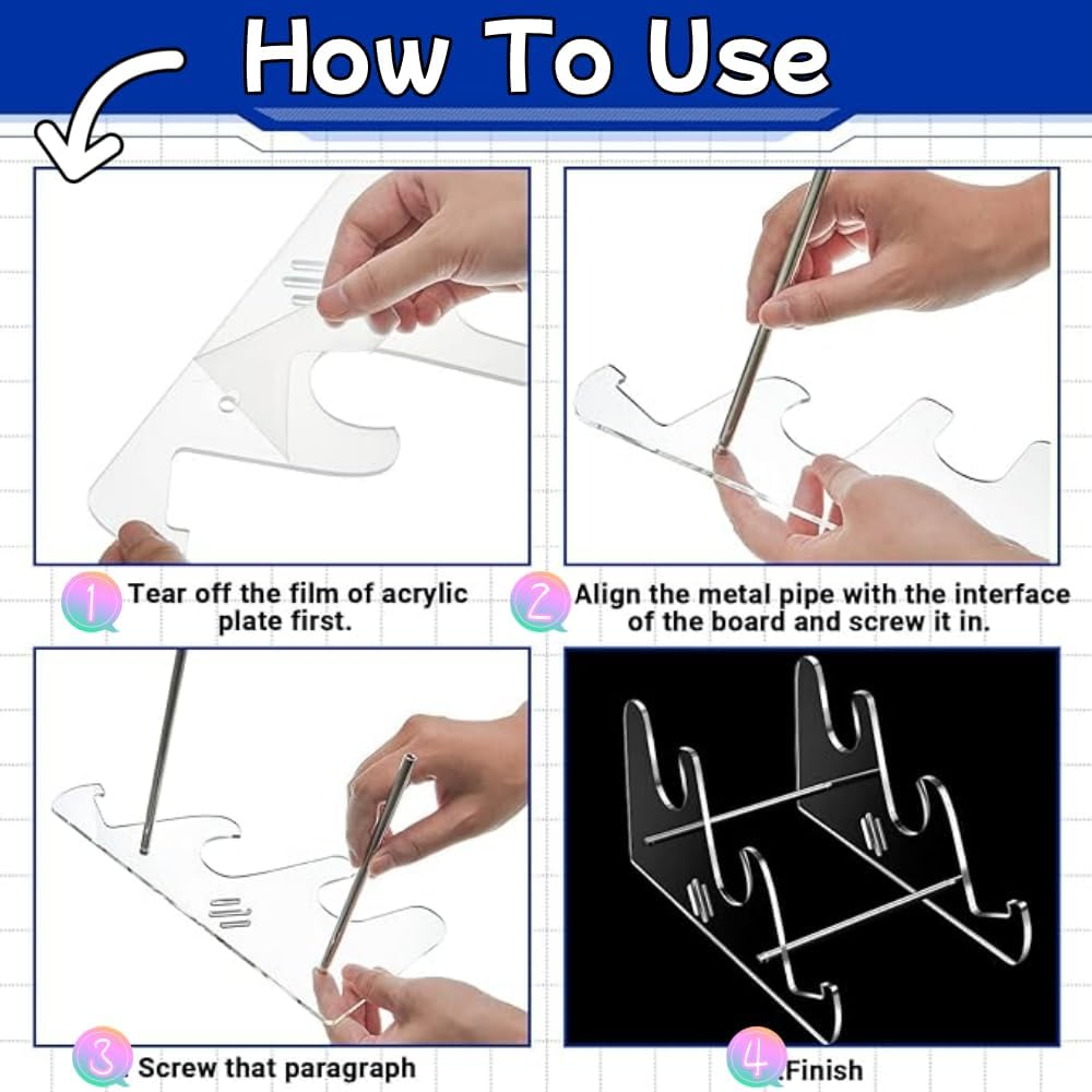1 Pcs 3-Tier Acrylic Mechanical Keyboard Holder Display Stand,Transparent Acrylic Frame Holder Stand,Space-Saving Keyboards Stands for Storage Three Mechanical Computer Keyboard Tablet Picture Frame image number 3